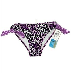 In Mocean purple leopard print swim bikini bottom size small
